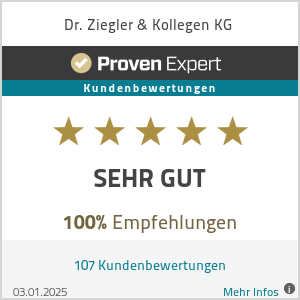 ProvenExpert Bewertungssiegel — Dr. Ziegler & Kollegen KG