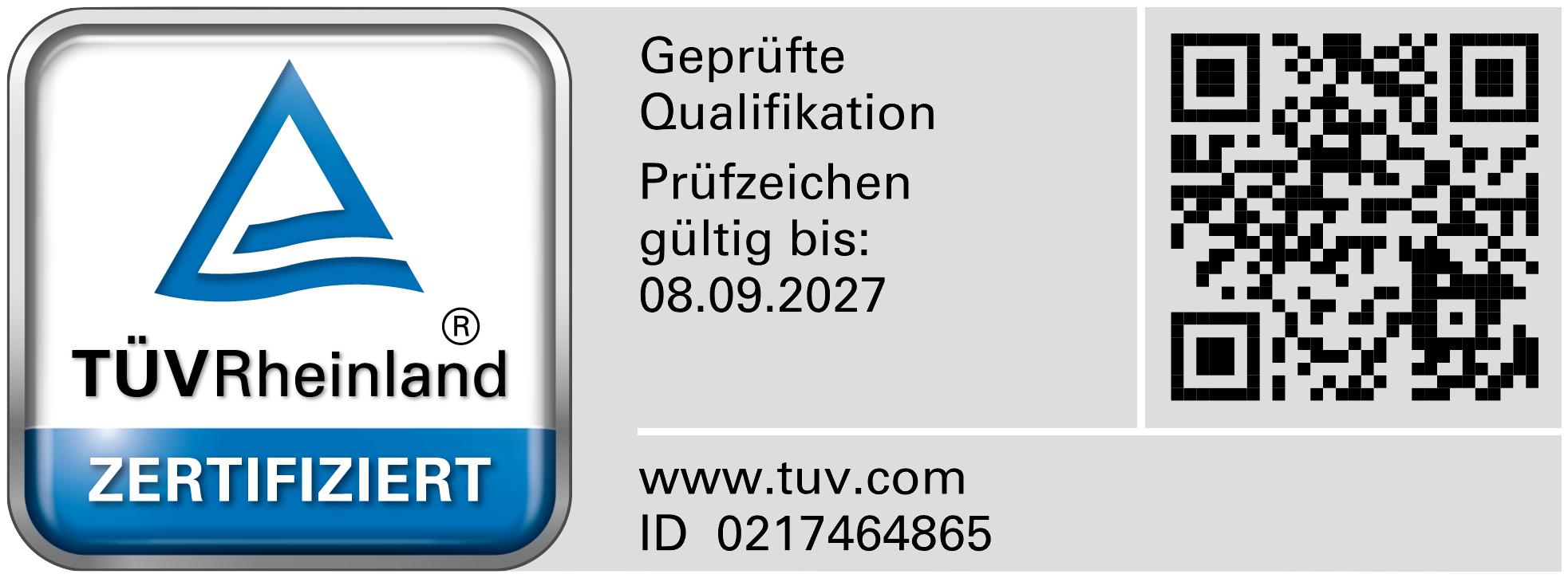 TÜV Rheinland zertifiziert